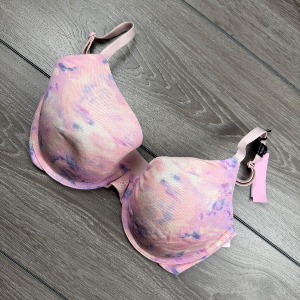 Victoria's Secret Women Forever Bra Demi Tie Dye Pink Purple 34DD